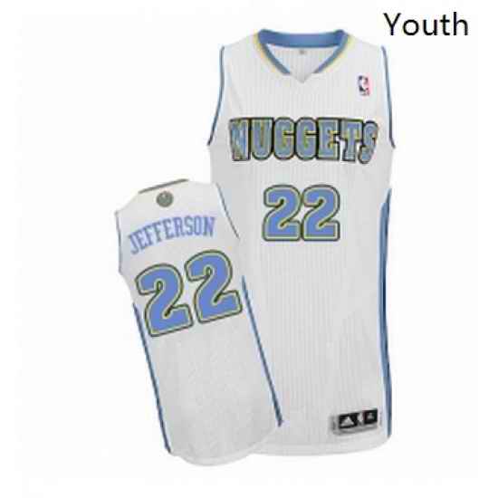 Youth Adidas Denver Nuggets 22 Richard Jefferson Authentic White Home NBA Jersey